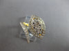 LARGE .82CT DIAMOND 14K YELLOW GOLD 3D CLUSTER INVISIBLE DOUBLE LEAF FUN RING