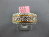 WIDE 2.56CT WHITE & PINK DIAMOND 18KT WHITE & ROSE GOLD 3 ROW ANNIVERSARY RING