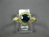 ESTATE 1.07CT DIAMOND & AAA SAPPHIRE 14K YELLOW GOLD FLOWER LEAF ENGAGEMENT RING