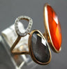 ESTATE .07CT DIAMOND & AAA ORANGE AGATE & GREY QUARTZ 14KT ROSE GOLD 3D FUN RING