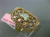 ESTATE LARGE 1.63CT FANCY YELLOW DIAMOND 18KT ROSE GOLD OCTOGAN ENGAGEMENT RING