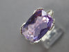 LARGE 4.14CT DIAMOND & AAA AMETHYST 14KT WHITE GOLD BUTTERFLY FILIGREE LOVE RING