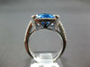 ESTATE LARGE 8.0CT DIAMOND & AAA BLUE TOPAZ 14KT WHITE GOLD 3D FILIGREE FUN RING