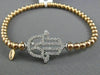 ESTATE 1CT DIAMOND 14KT WHITE & ROSE GOLD CHAMSA LUCKY FLEXIBLE ITALIAN BRACELET