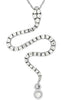 ESTATE .21CT DIAMOND 14KT WHITE GOLD 3D ROUND SNAKE FUN FLOATING PENDANT