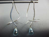 LARGE 4.0CT AAA EF BLUE TOPAZ 14K WHITE GOLD TEAR DROP HANGING EARRINGS #26867