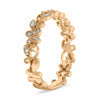 .15CT DIAMOND 14K ROSE GOLD FILIGREE MULTI LEAF FLOWER ETERNITY ANNIVERSARY RING