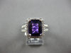LARGE 4.95CT DIAMOND & AAA AMETHYST 14KT WHITE GOLD SQUARE HALO ENGAGEMENT RING