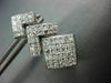 LARGE 4CT DIAMOND 14K WHITE GOLD PRINCESS INVISIBLE SQUARE HANGING EARRINGS #682