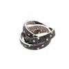 LARGE 3.7CT WHITE & BLACK DIAMOND 18KT WHITE GOLD 3D MULTI ROW ANNIVERSARY RING