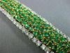 ESTATE LARGE 8.08CT DIAMOND & AAA EMERALD 18KT TWO TONE GOLD 3D TENNIS BRACELET