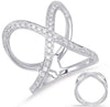 ESTATE LARGE .57CT DIAMOND 14KT WHITE GOLD 3D CRISS CROSS INFINITY LOVE RING