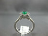 .96CT DIAMOND & AAA COLUMBIAN EMERALD 14K WHITE GOLD FLOWER HALO ENGAGEMENT RING