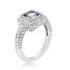 2.04CT DIAMOND & AAA AMETHYST 18KT WHITE GOLD PRINCESS & ROUND OCTAGON LOVE RING