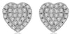 ESTATE .17CT DIAMOND 14KT WHITE GOLD CLASSIC PAVE HEART SHAPE LOVE STUD EARRINGS