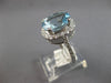 LARGE 3.91CT DIAMOND & AAA AQUAMARINE 14KT WHITE GOLD 3D HALO ENGAGEMENT RING