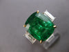 EXTRA LARGE 6.88CT DIAMOND & AAA EMERALD 18K 2 TONE GOLD 3 STONE ENGAGEMENT RING