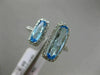 ESTATE LARGE 2.34CT DIAMOND & AAA BLUE TOPAZ 14K WHITE GOLD DOUBLE HALO FUN RING