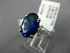 ESTATE LARGE EGL 5.03CT DIAMOND & AAA SAPPHIRE PLATINUM 3 STONE ENGAGEMENT RING