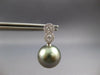 .33CT DIAMOND & AAA TAHITIAN PEARL 14K WHITE GOLD DOUBLE FLOWER HANGING EARRINGS