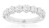 LARGE 2.5CT DIAMOND 14K WHITE GOLD SHARED PRONG 8 STONE WEDDING ANNIVERSARY RING