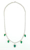 LARGE 13.51CT DIAMOND & AAA EMERALD 18KT 2 TONE GOLD TRAPEZOID & ROUND NECKLACE