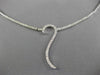 ESTATE LONG .96CT DIAMOND 14KT WHITE GOLD 3D WAVE SEMI ETERNITY LARIAT NECKLACE