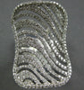 ESTATE EXTRA LARGE 1.94CT DIAMOND 14KT WHITE GOLD MULTI ROW RECTANGULAR FUN RING