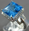 LARGE 4.24CT DIAMOND & AAA BLUE TOPAZ 14KT WHITE GOLD PRINCESS & ROUND FUN RING