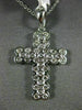 ESTATE LARGE .70CT DIAMOND 14KT WHITE GOLD CLASSIC FLORAL CROSS PENDANT #9926