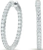 LARGE 3.06CT DIAMOND 14KT WHITE GOLD ROUND CLASSIC INSIDE OUT HANGING EARRINGS
