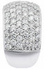 LARGE 3.03CT DIAMOND 14KT WHITE GOLD 3D MULTI ROW PAVE ROUND ANNIVERSARY RING
