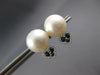 .37CT DIAMOND & AAA SAPPHIRE & AAA SOUTH SEA PEARL 14KT WHITE GOLD STUD EARRINGS