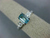 1.72CT DIAMOND & AAA AQUAMARINE 14K WHITE GOLD 3D 3 STONE ENGAGEMENT RING #26564