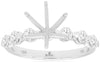 .65CT DIAMOND 14KT WHITE GOLD 3D SHARED PRONG 7 STONE SEMI MOUNT ENGAGEMENT RING