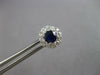 LARGE 1.66CT DIAMOND & AAA SAPPHIRE 14KT WHITE GOLD ROUND FLOWER STUD EARRINGS