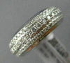 ESTATE WIDE .75CT DIAMOND 14K WHITE GOLD 3D 3 ROW SEMI ETERNITY ANNIVERSARY RING