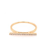 ESTATE .10CT DIAMOND 18KT WHITE GOLD 3D CLASSIC BAR FUN RING
