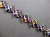 EXTRA LARGE 35.39CT DIAMOND & AAA MULTI COLOR SAPPHIRE 18KT WHITE GOLD BRACELET