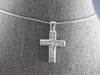 .50CT DIAMOND 14KT WHITE GOLD 3D PRINCESS CHANNEL INVISIBLE CROSS PENDANT #27696