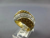 LARGE 1.77CT DIAMOND & AAA YELLOW SAPPHIRE 14KT YELLOW GOLD MULTI ROW WAVE RING