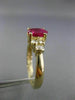 ESTATE 1.39CT DIAMOND & AAA RUBY 14K YELLOW GOLD CLASSIC ENGAGEMENT RING #2450