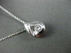 ESTATE .17CT SOLITAIRE DIAMOND 18K WHITE GOLD FLOATING PEAR SHAPE PENDANT #11848