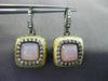 ESTATE .60CT DIAMOND PINK QUARTZ 14K BLACK YELLOW GOLD FILIGREE HANGING EARRINGS