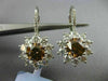 ESTATE LARGE GIA 5.39CT WHITE & CHOCOLATE FANCY DIAMOND 18KT WHITE GOLD EARRINGS