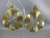 ESTATE LARGE DESIGNER 14KT YELLOW GOLD ROUND HANGING FLOWER HOOP EARRINGS #2681
