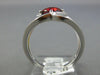 WIDE 1.37CT DIAMOND & AAA GARNET 14KT WHITE GOLD CUSHION & ROUND LOVE KNOT RING