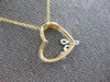 ESTATE .02CT DIAMOND 14KT 2 TONE GOLD 3D OPEN HEART FUN LOVE FLOATING PENDANT