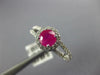 ESTATE 1.28CT DIAMOND & AAA RUBY 14KT WHITE GOLD 3D CLASSIC HALO ENGAGEMENT RING