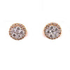 ESTATE .80CT DIAMOND 18KT YELLOW GOLD CLASSIC ROUND CLUSTER HALO STUD EARRINGS